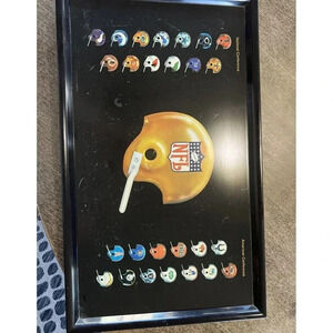 Vintage NFL National Football League  Serving Tray 26 Team Helmets 1971 20x12